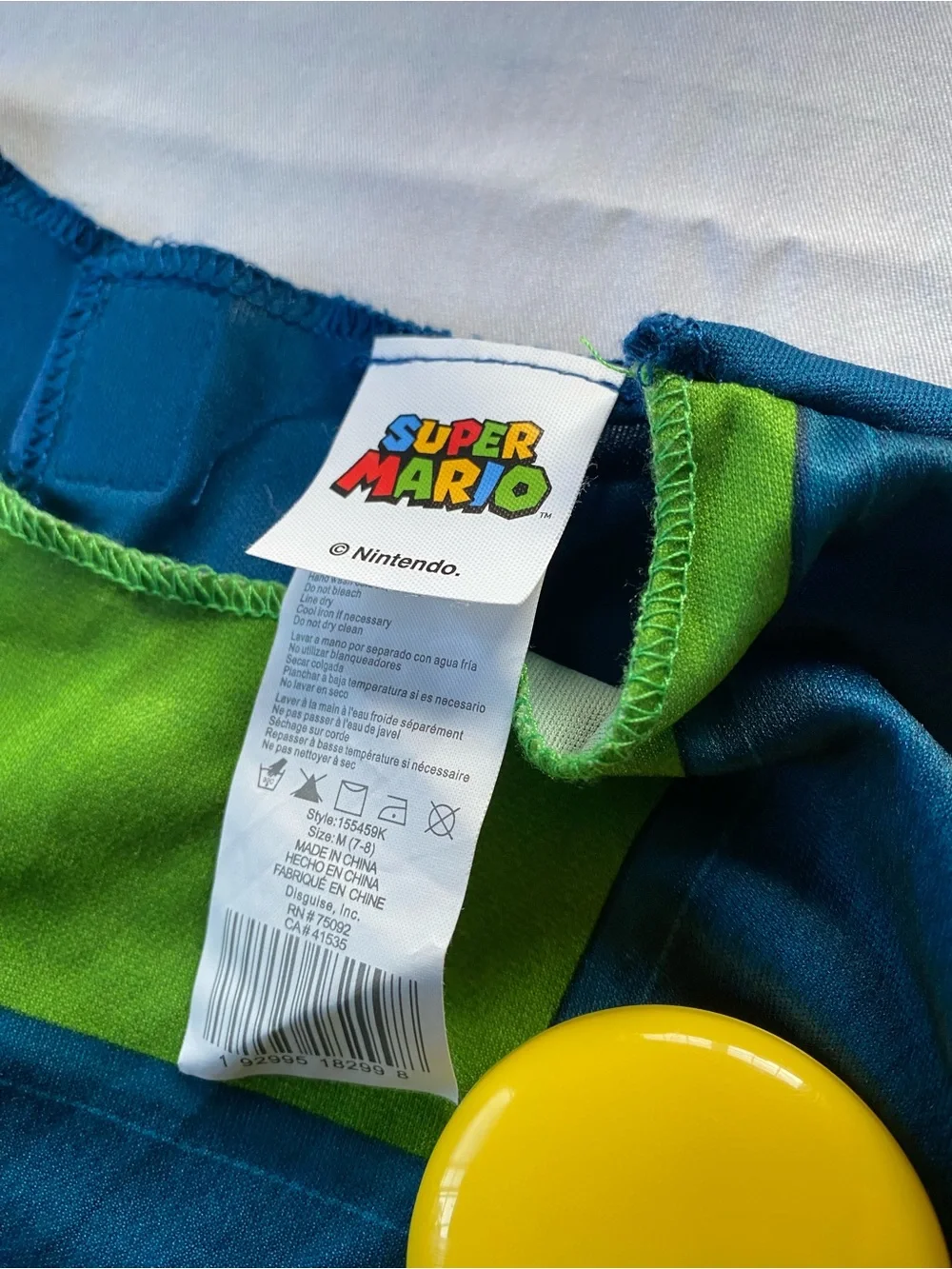 NWOT Super Mario Bros. Luigi Halloween Costume With Hat Size Medium 7/8